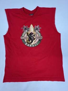Cheetah North Shore Island Legends Size L 14-16 Red Tank Top